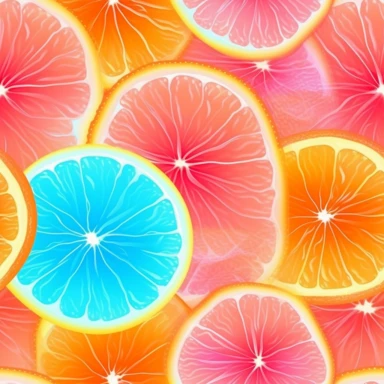 airbrush surrealism clip art orange lemon slice slice duotone pastel iridescent