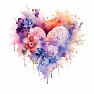 the most beautiful ethereal watercolor heart clip art