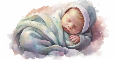 Adorable new baby wrapped up in soft fleece blanket, full body lying down, soft pastel colors, watercolour clipart, I can't believe how beautiful this is