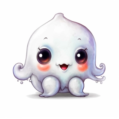 A Vampire octopus, deep-sea creature, knitted painting texture, Perfect for nursery art and children's book illustration style, simple, cute, full color, clipart, watercolor illustration, single object, high definition 8k, white background for removing background
