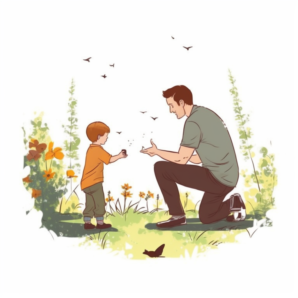father and son clipart