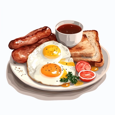 clipart,english breakfast, illustration
