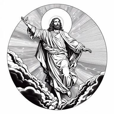 jesus is risen, clipart, black and white