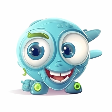fantasy happy cute airplane mamal face, cartoon, clipart, mascot, isolated on white background