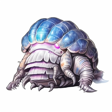 A Giant Isopod, deep-sea creature, knitted painting texture, Perfect for nursery art and children's book illustration style, simple, cute, full color, clipart, watercolor illustration, single object, high definition 8k, white background for removing background