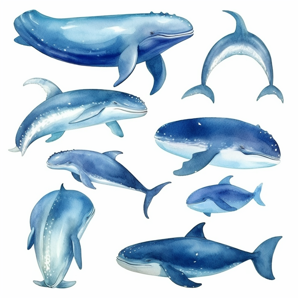 cartoon whale cliparts