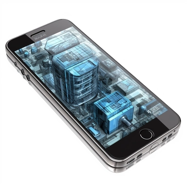 a 2d mobile phone clipart image high tech like an iphone suitable for an architecture diagram
