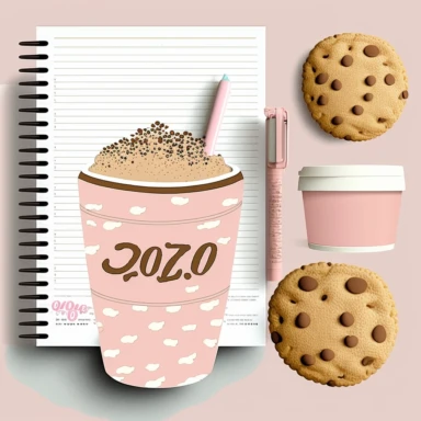 cookie clipart, to do list clipart, planner clipart, stationary, coffee cup, pink and white, c20, no words or letters, no numbers, V5