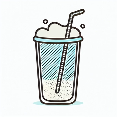 simple Doodle sticker empty drink glass, clean, clipart, vector, white background, line art