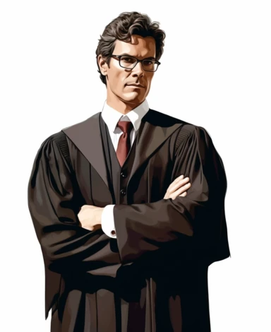 clipart, lawyer, no background, high detail, no shading