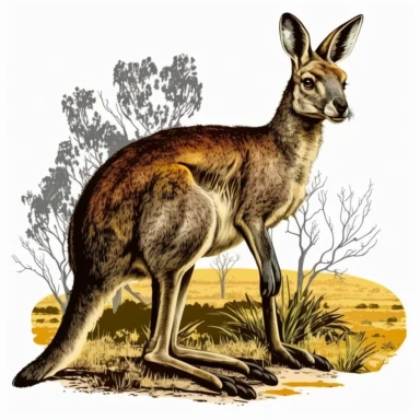 kangaroo, Australian bush, clip art