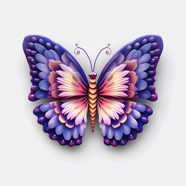 3D butterfly flower clipart features a vibrant and colorful flower with intricate petals. The flower is designed to give a three-dimensional effect, creating a lifelike appearance. The petals may be a combination of different colors, such as shades of pink, purple, or yellow, adding to the overall visual appeal.