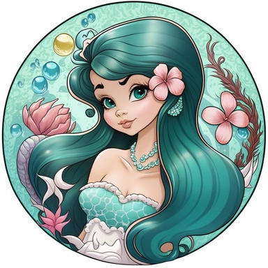  free to use and share no trademark clipart detailed cartoon style cartoon of black Ariel mermaid Ariel the little mermaid sticker with black hair long flowing mermaid beautiful sparkling diamonds in hair and white pearl necklace Clipart image shimmer and shells and starfish all around pastel light colors gorgeous hyper realistic big glass blue eyes for detail the hyper cartoon clipart image - <@1057524283733192725> (Waiting to start) - <@1057524283733192725> (31%) (relaxed) - <@1057524283733192
