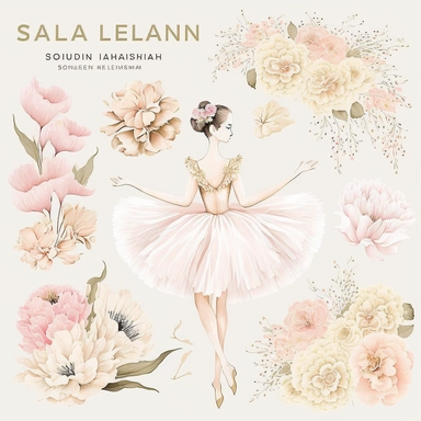 Ballerina Fashion Girl Clip Art Watercolor Clipart Ballet Dance Swan Dancer Tutu Pointe Shoes Flowers Hand Drawn Planner Sticker Graphics on white background with margins