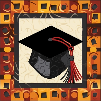 graduation clip art, cap and diploma tile