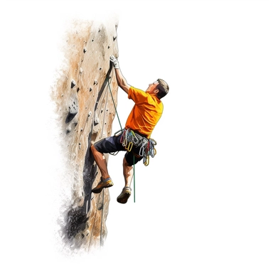 rock climbing clipart, white background