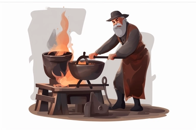 blacksmith clipart graphic, white png background