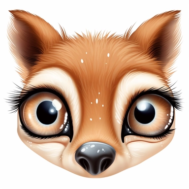 clipart illustration huge bambi eyes long eyelashes clipart