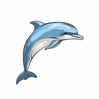 dolphin vector graphic, isolated clipart graphic isolated figure, no water, no shadows no background, isolated on white background