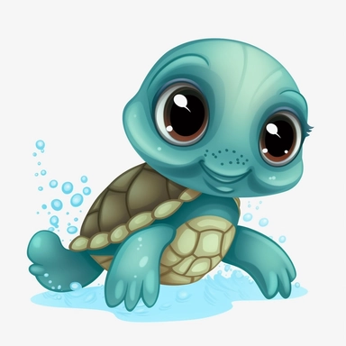 cartoon, super cute, baby sea turtles clipart transparent background
