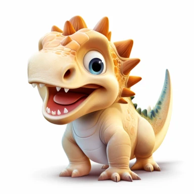 clipart, cartoon Einiosaurus, in the style of imax, playful and lighthearted compositions, childlike innocence and charm, uhd image, realistic and hyper-detailed renderings, movie still, utilizes, white background