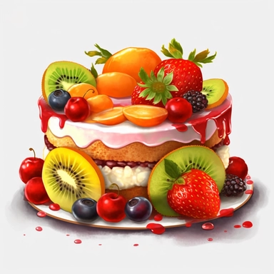 fruit cake clipart, HD, on white background-- ar 3:2