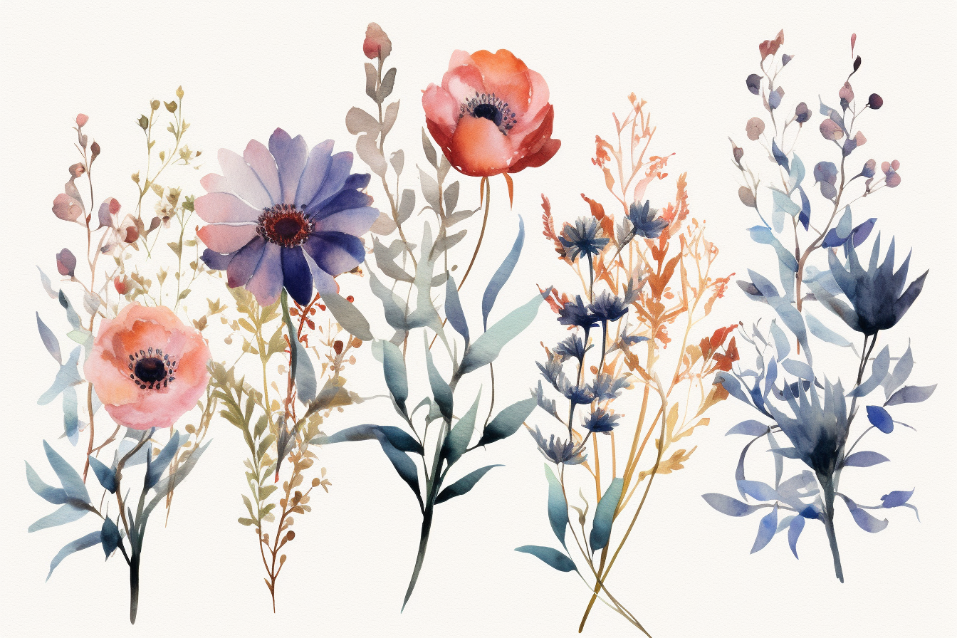 blue flower cliparts