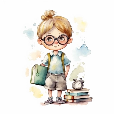 watercolor illustration, cute, teacher day clipart,adorable, highest resolution and on white background. solid edges and clear clipart