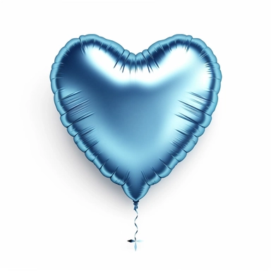 one heart light blue shape ballon some texture clipart