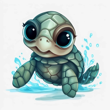 cartoon, super cute, baby sea turtles clipart transparent background