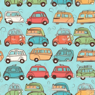 Cartoon cute cars, children style, no clutter, clipart style