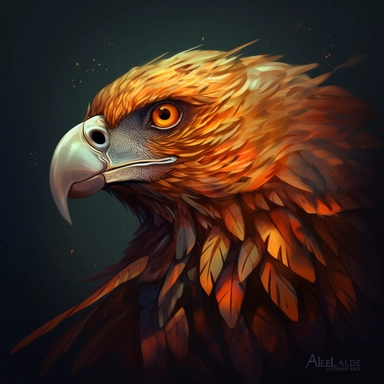 vector art, logo design, Golden Eagle drawing,Golden Eagle clipart, transparent background, 4k quality, flawless drawing , Alebrije, abstract, Illustrators, by Sabbas Apterus