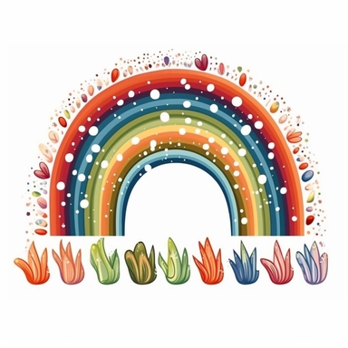 rainbow element illustration in scandinavian style, hand draw Illustration clipart, 4K, extremely detailed, Sublimation Clipart ,Cartoon,hyper realistic, intricate detail, illustration style,high solution,on the white background
