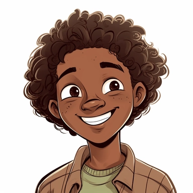 Aiden is a jubilant stunning 5 years old African American boy with short curly hair and big brown eyes. Weston is a 9-year-old stunning African American boy with curly hair and big brown eyes. In the style of charlie bowaters. Clipart.