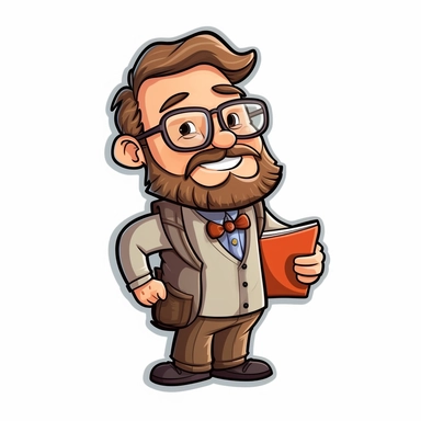 cartoon clip art of a teacher, sticker