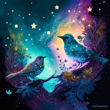 safe place birds water plants music stars dust clouds colorful stars glitter nice colors clipart