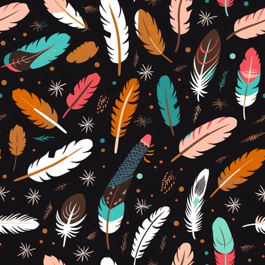 simple icon feather birds clipart set, seamless pattern illustrations