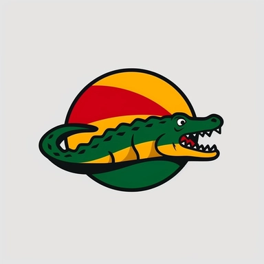 crocodile clipart showing crocodile holding sun within his tail coiled up Egyptian aesthetic emblem logo vector RGB using inspiration from