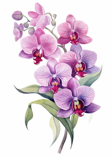 In the midst of your design journey, it's time to create eye-catching orchid clipart that will add a touch of sophistication to the corners of invitations. Your task is to develop a versatile orchid clipart design, isolated on a clear white background. Consider the lines, shapes, and intricate details that make orchids unique. Embrace your artistic style, whether it's whimsical, realistic, or minimalist, and create a set of clipart elements that capture the essence of these enchanting flowers. S