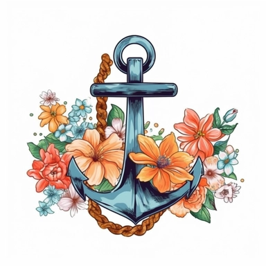 floral anchor clip art