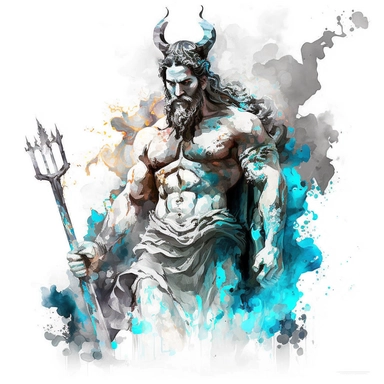 Greek god Hades, clipart format, watercolour, full white background