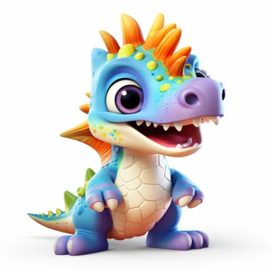 clipart, cartoon Einiosaurus, in the style of imax, playful and lighthearted compositions, childlike innocence and charm, uhd image, realistic and hyper-detailed renderings, movie still, utilizes, white background