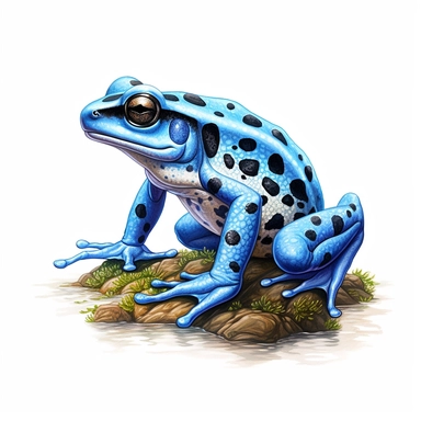 poison dart frog in the styl of Alejandro Burdisio clipart white background