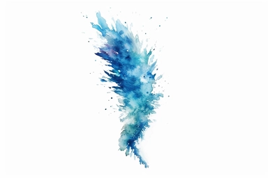 Watercolor, Craft a comet with a tail that resembles a celestial dancer clipart, hd, on a white background, spaced out
