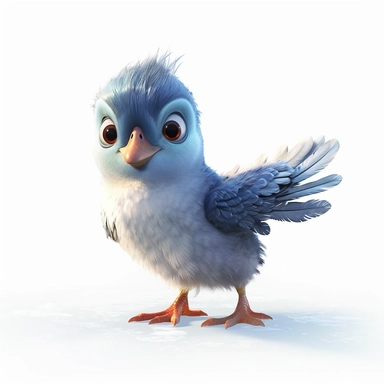 Bruni bird frozen animation no real face pixar-style concept art of a cute adorable Bird and snake hybrid, In flight, Four Wings, Flying, Spring Scenery, Chinese style, Bright colors, morning light, Serious expressions, full body, jean baptiste monge, 8k,