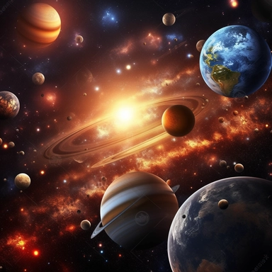 Clipart, A cosmic event like the alignment of multiple planets, hyperrealistic, hyper high definition