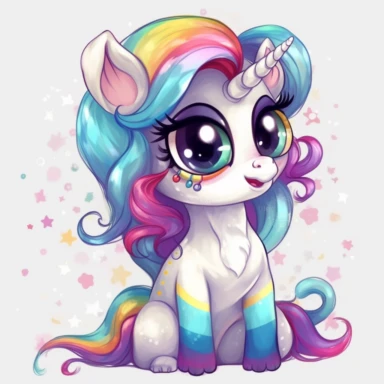 Cute Unicorn, my little pony style, colorful, High Definition, clipart