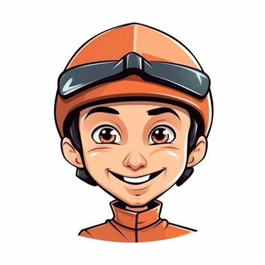 happy cute Jockey face, cartoon, clipart, mascot, isolated on white background