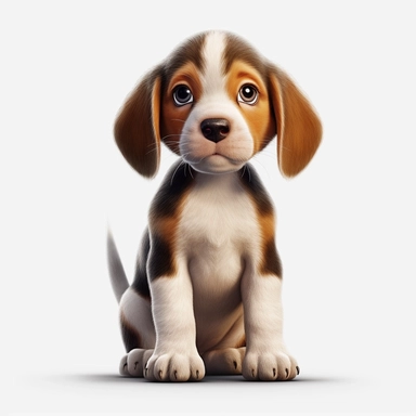 Beagle puppy, Clipart, Digital art, disney style, hyperdetailed, 1080p, Ultra-HD no background