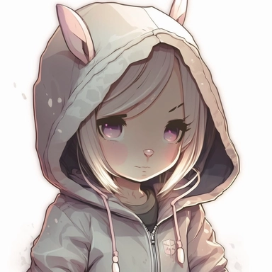 rabbit with hoody, Watercolor Clipart,comic, strybk, full Illustration, 4k, sharp focus, watercolor, smooth soft skin, symmetrical, soft lighting, detailed face, concept art, muted colors, watercolor style, strybk, children's style fairy tales, chibi kawaii, . Octane rendering, 3d. Perfect face, detailed face, delicate face, perfect sharp lips, detailed eyes. Craig Davison, Aubrey Beardsley, Conrad Roset, Aikut Aidogdu, Agnes Cecil, watercolor style
